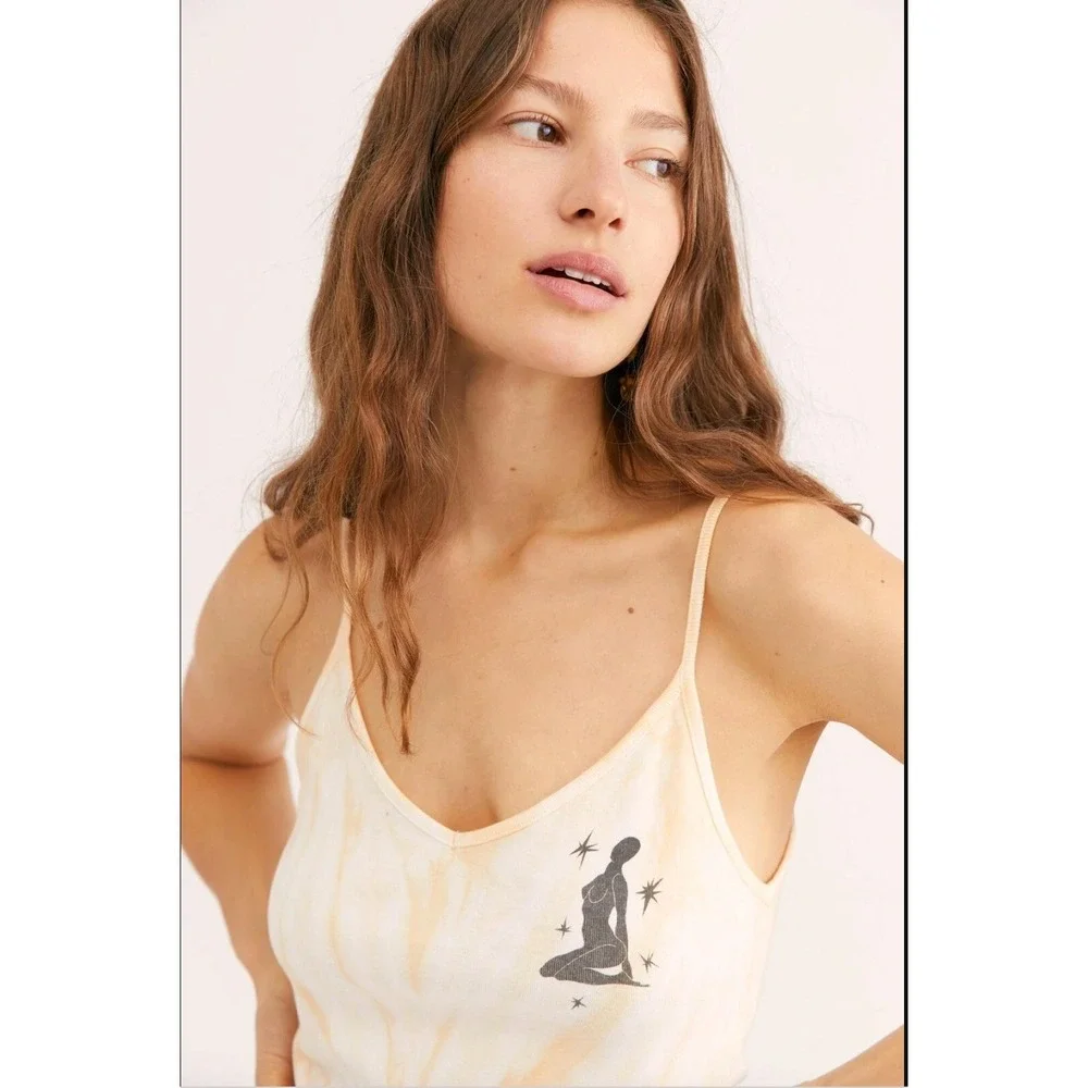Daydreamer Free People Noelle Tie Dye Column Maxi Dress M Celestial Graphic - Picture 6 of 12